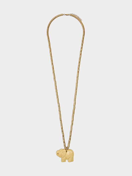 Long Necklace With Elephant Pendant