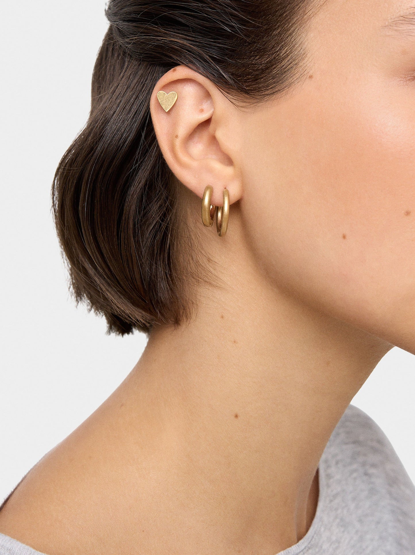 Set Of Hoop Earrings With Heart