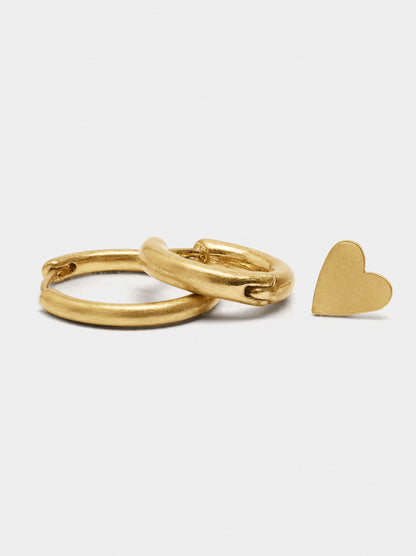 Set Of Hoop Earrings With Heart