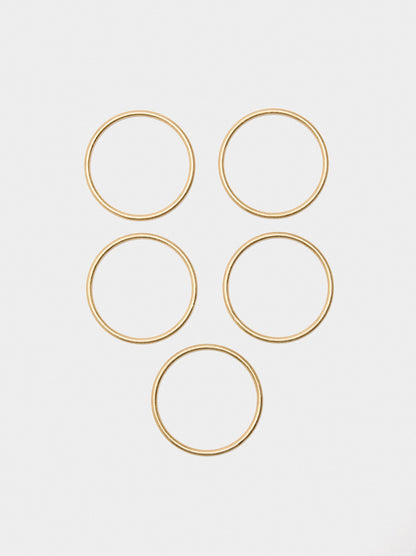 Set Of Five Rigid Golden Bracelets