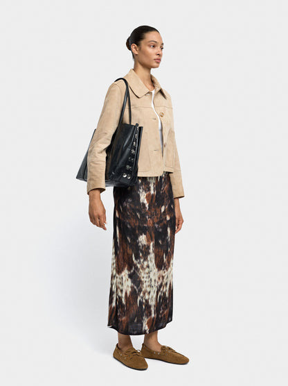 Long Skirt In Knit Printed With Animal Print
