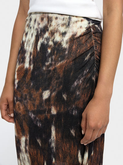 Long Skirt In Knit Printed With Animal Print