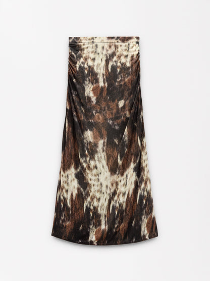 Long Skirt In Knit Printed With Animal Print