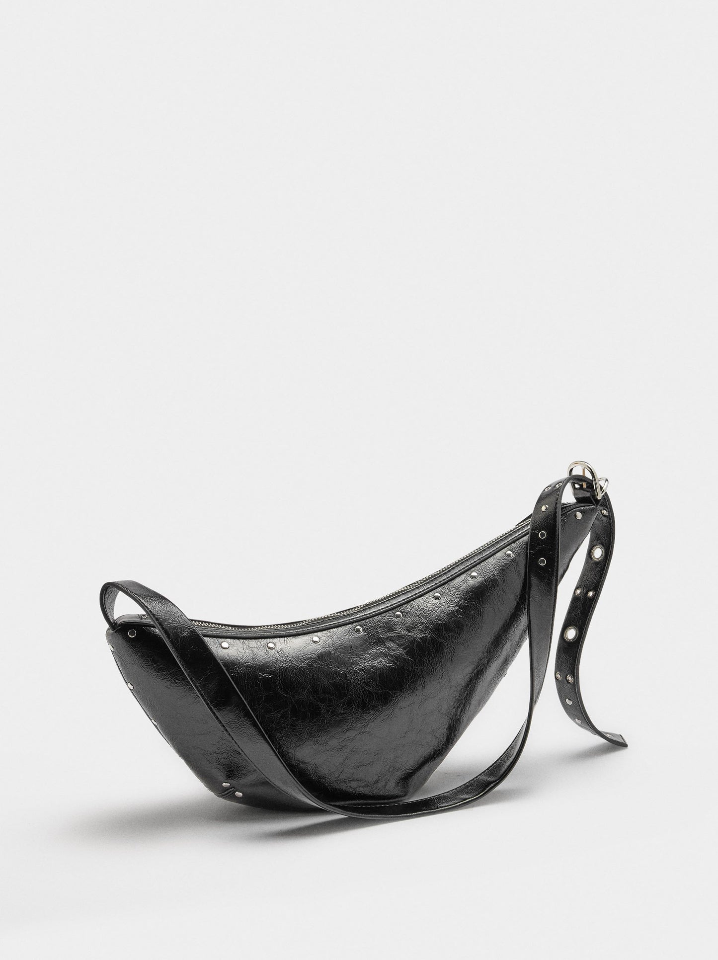 Asymmetric Shoulder Bag With Studs