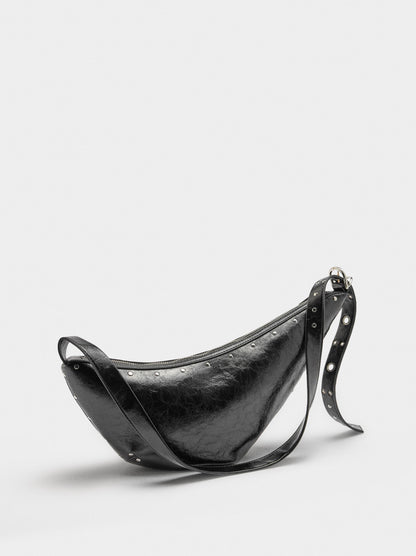 Asymmetric Shoulder Bag With Studs