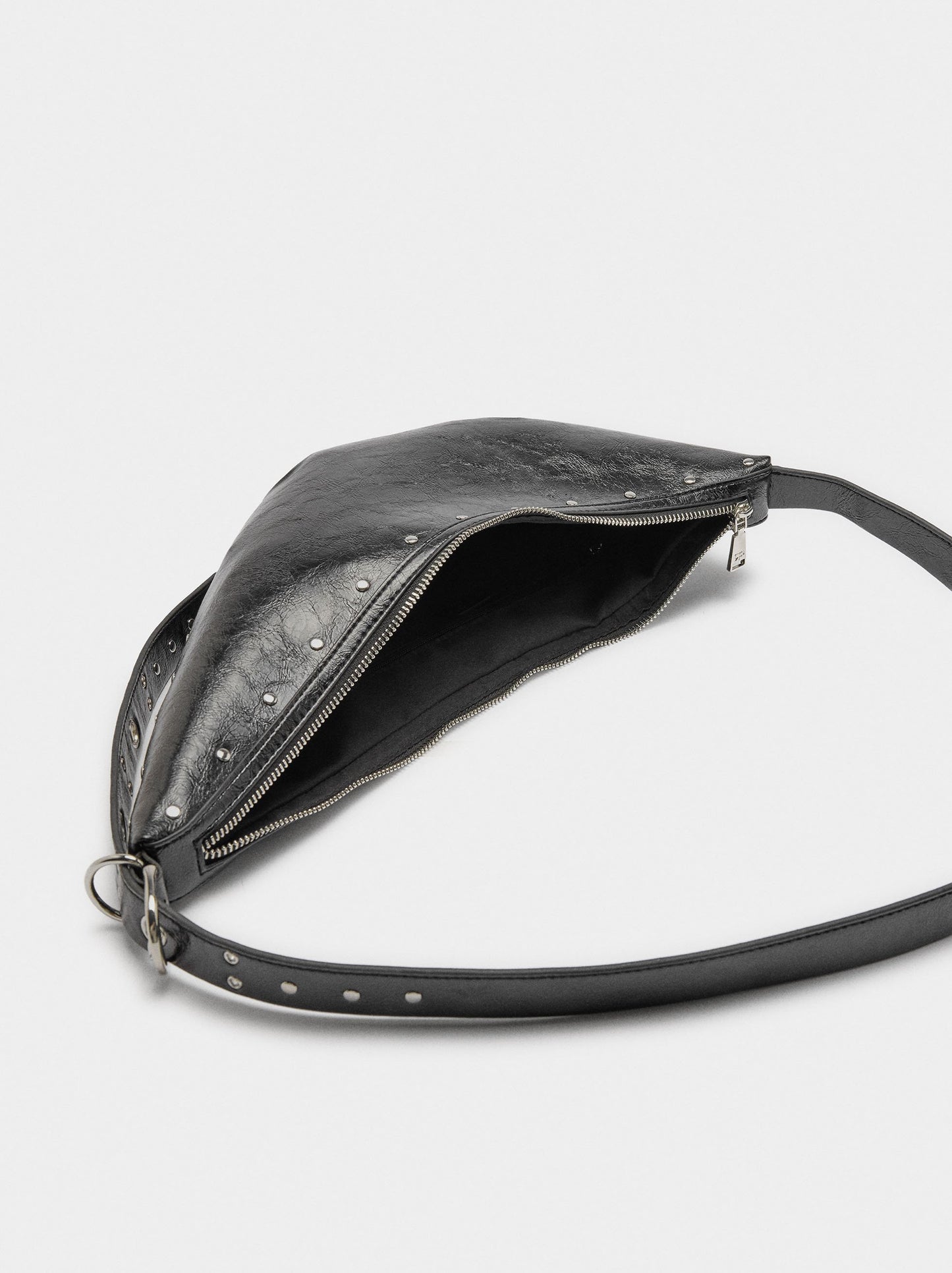 Asymmetric Shoulder Bag With Studs