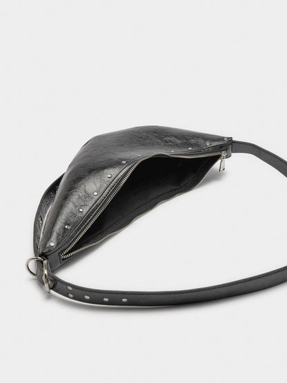 Asymmetric Shoulder Bag With Studs
