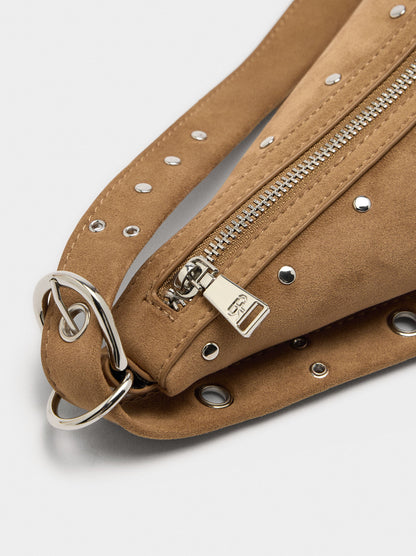 Asymmetric Shoulder Bag With Studs