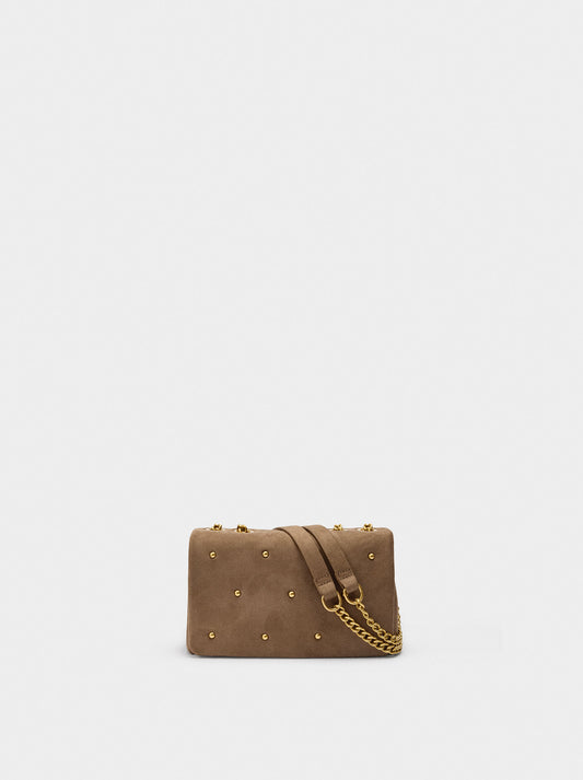 Leather-Effect Shoulder Bag With Studs