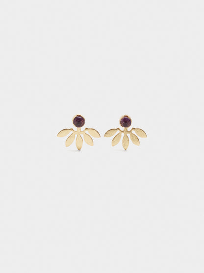 Leaf Earrings With Stone