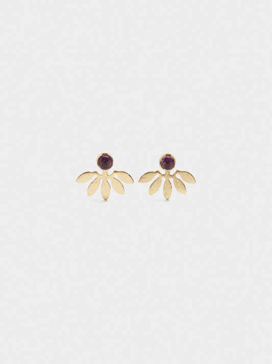 Leaf Earrings With Stone