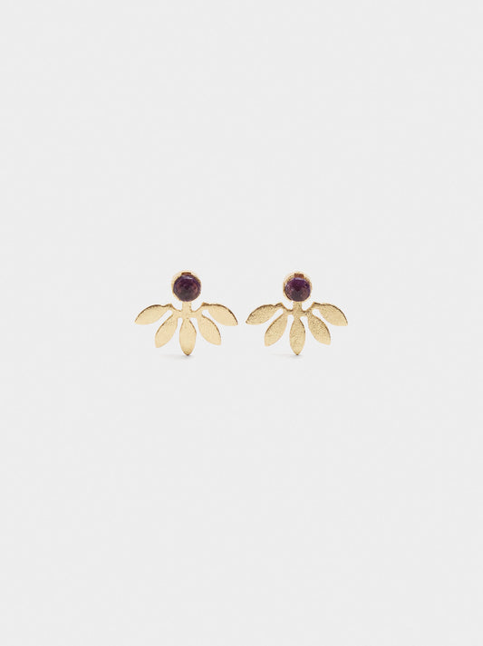 Leaf Earrings With Stone