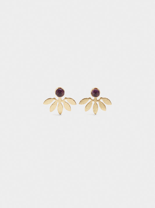 Leaf Earrings With Stone