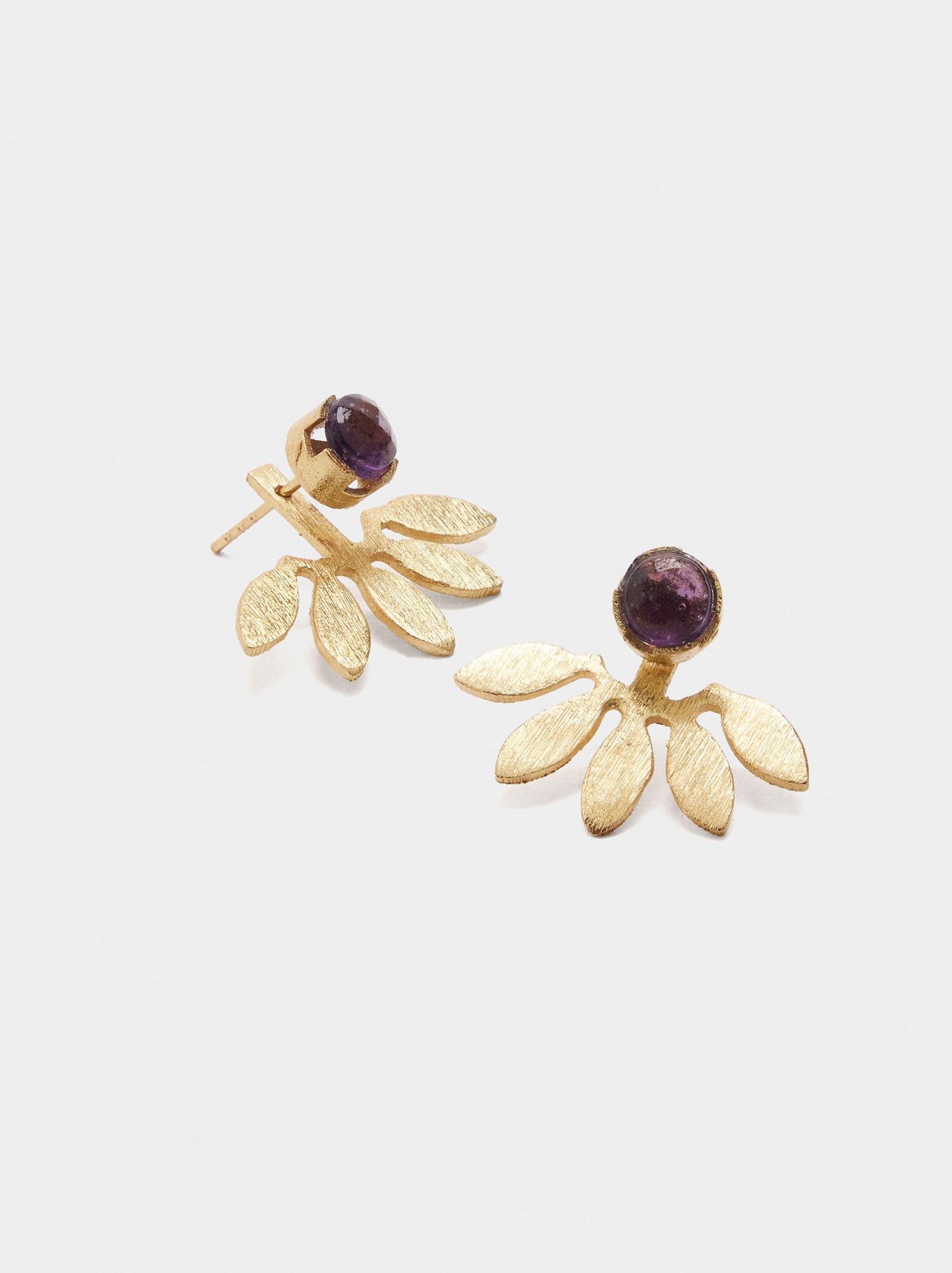Leaf Earrings With Stone