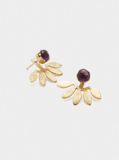 Leaf Earrings With Stone