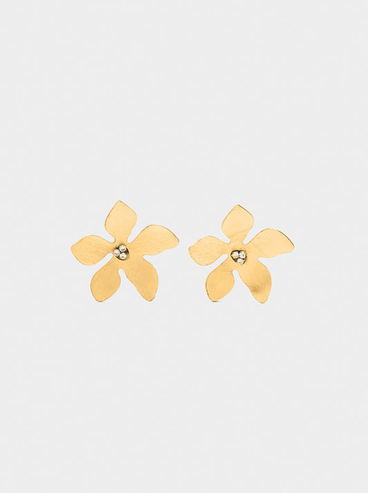 Flower Earrings With Stones