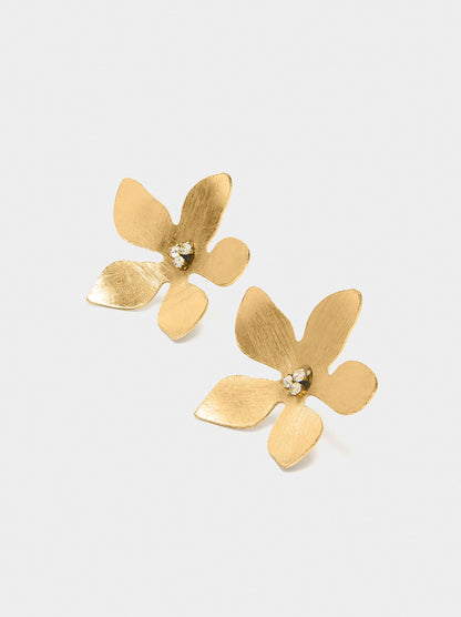 Flower Earrings With Stones