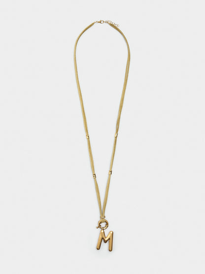 Cord Necklace With Letter