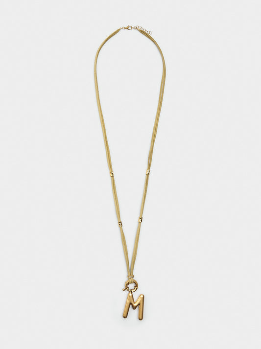 Cord Necklace With Letter