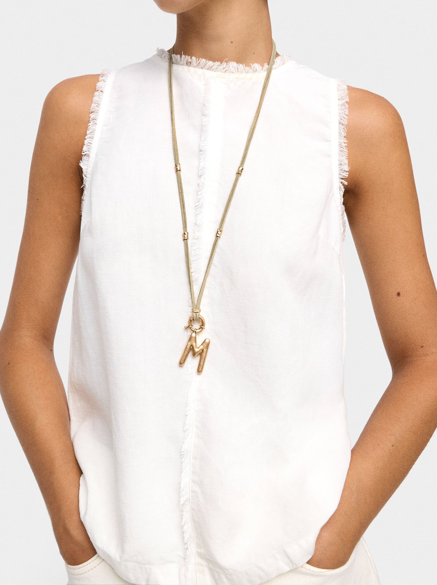 Cord Necklace With Letter