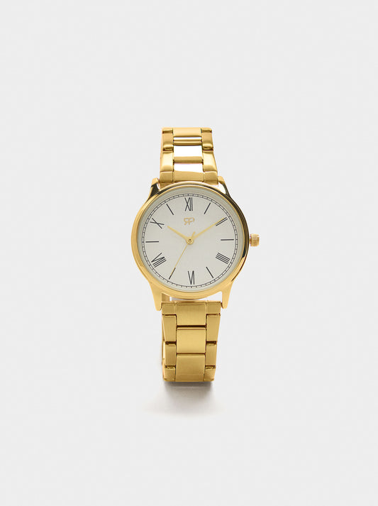Gold Watch With Stainless Steel Strap