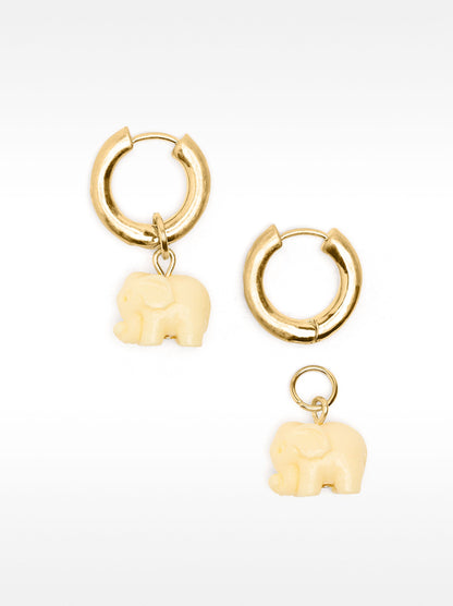 Hoop Earrings With Elephants