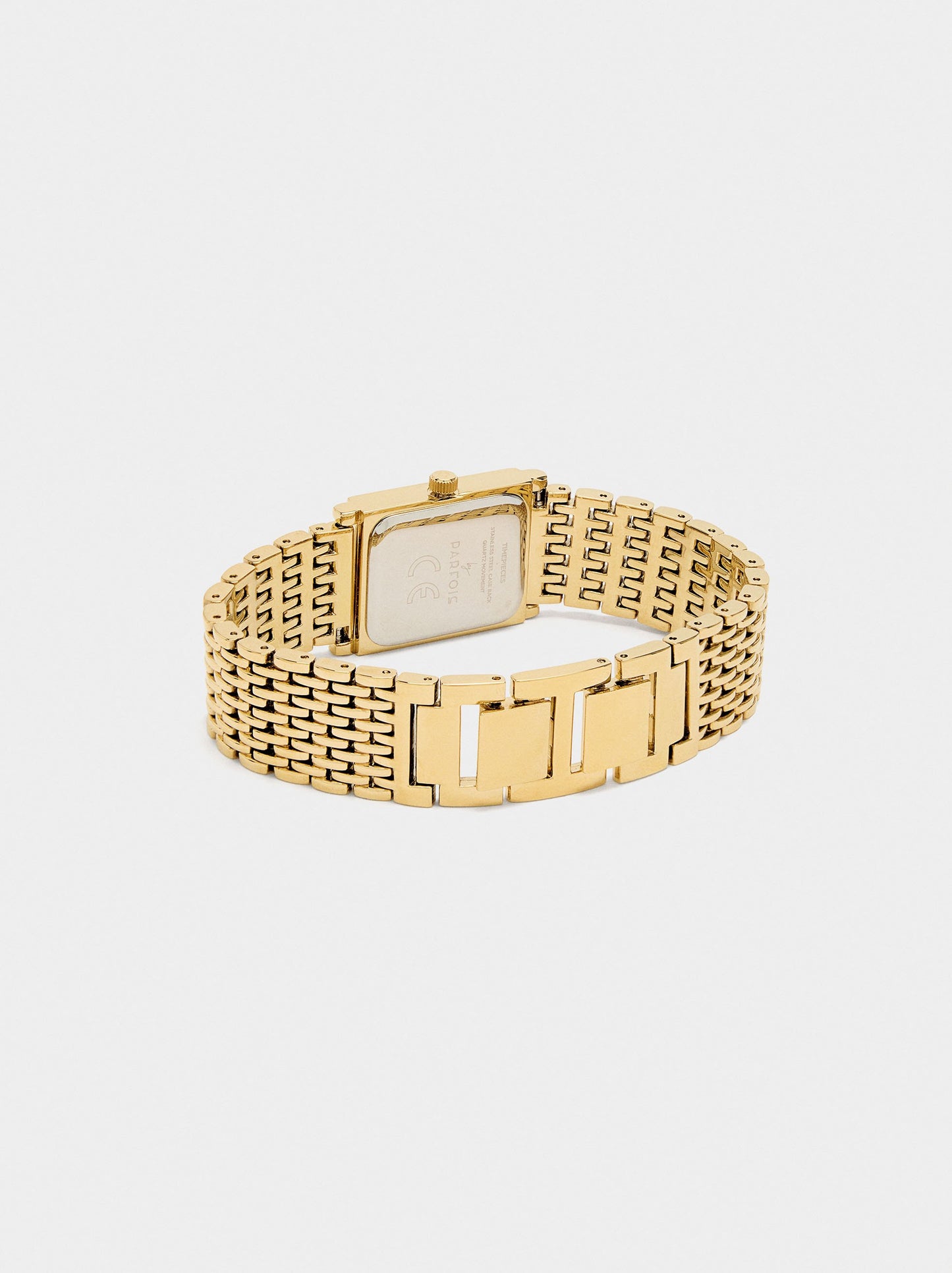 Rectangular Watch With Metal Strap