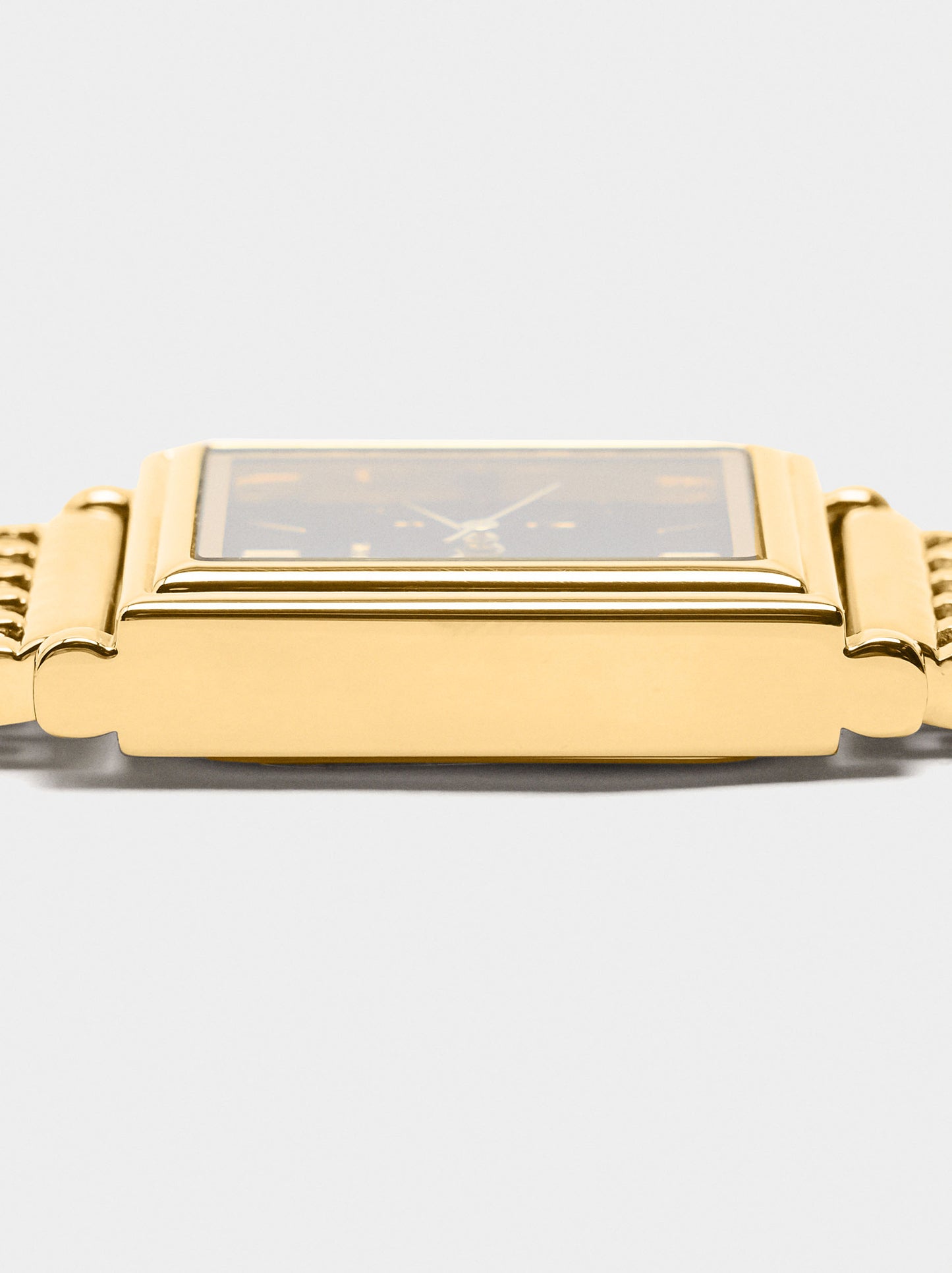 Rectangular Watch With Metal Strap