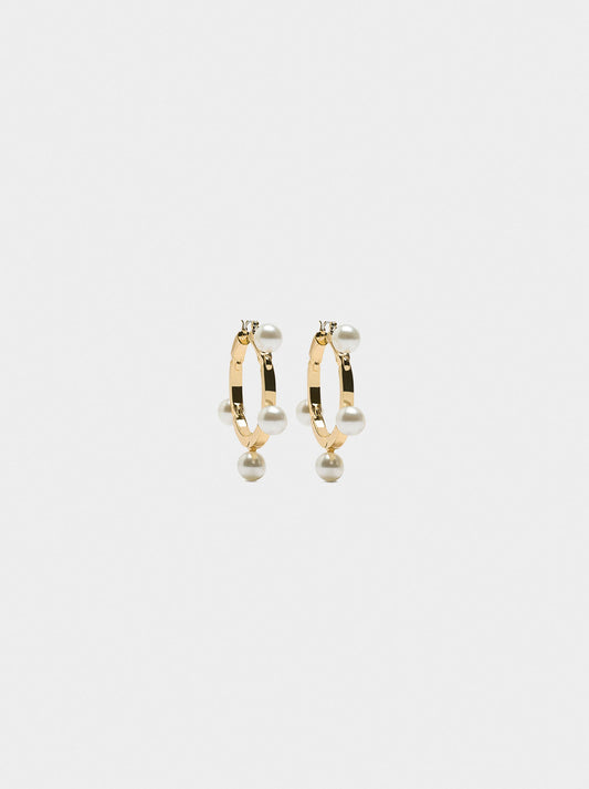 Hoop Earrings With Pearls