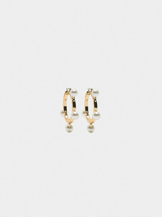 Hoop Earrings With Pearls