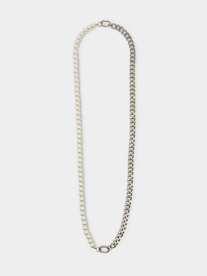 Convertible Necklace With Links And Pearls