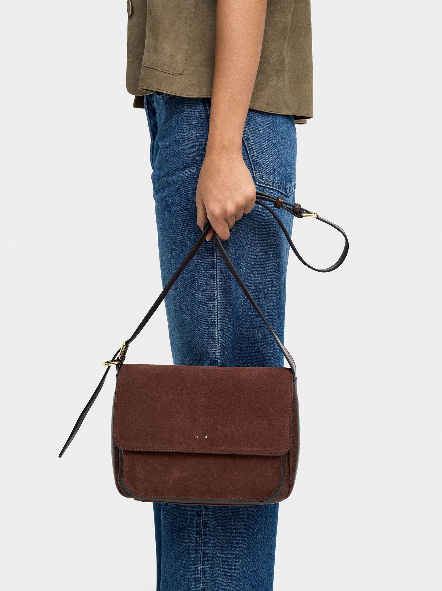 Crossbody Bag With Leather Details