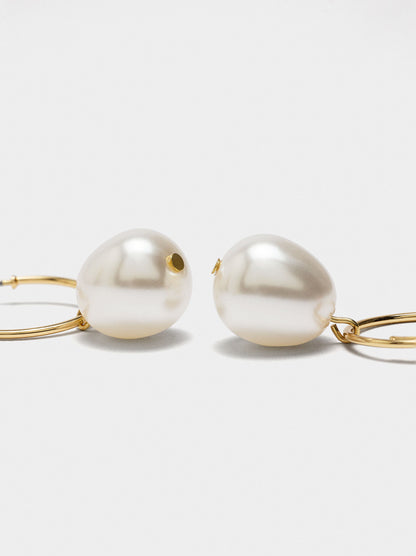 Hoop Earrings With Pearls