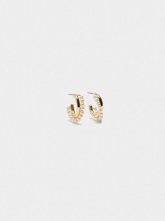 Open Hoop Earrings With Pearls