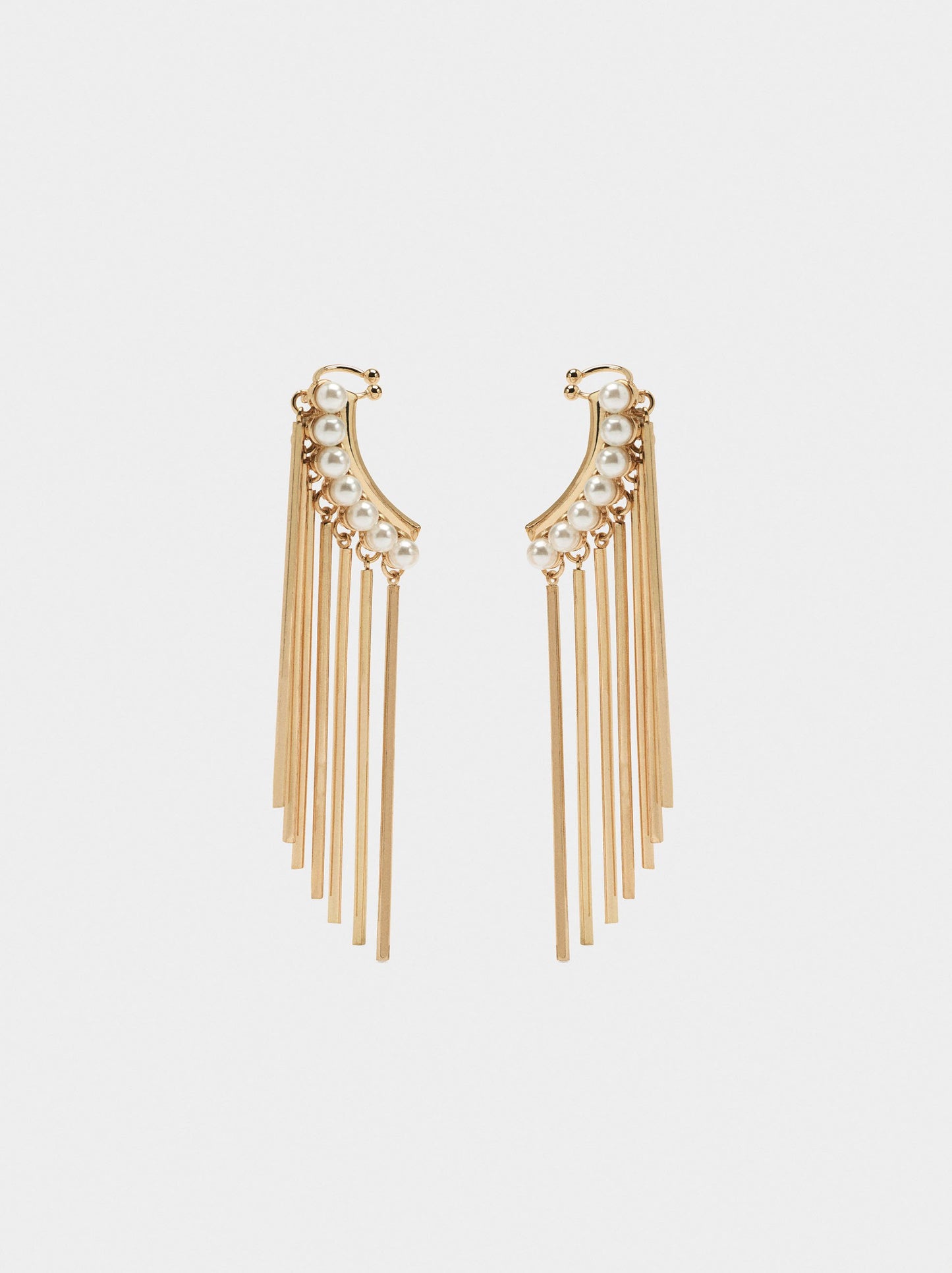 Earrings Ear Jacket With Pearls And Bars