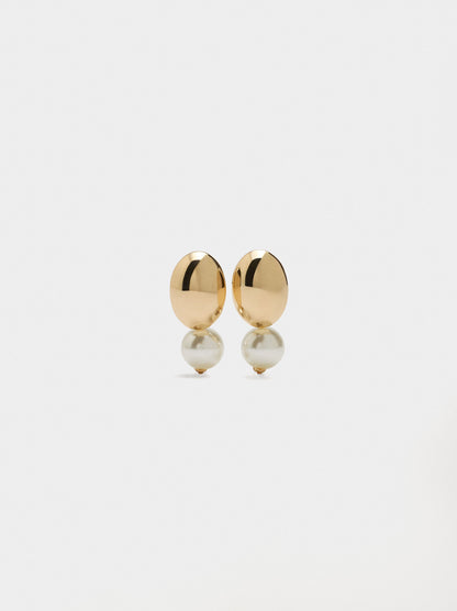 Oval Earrings With Pearl