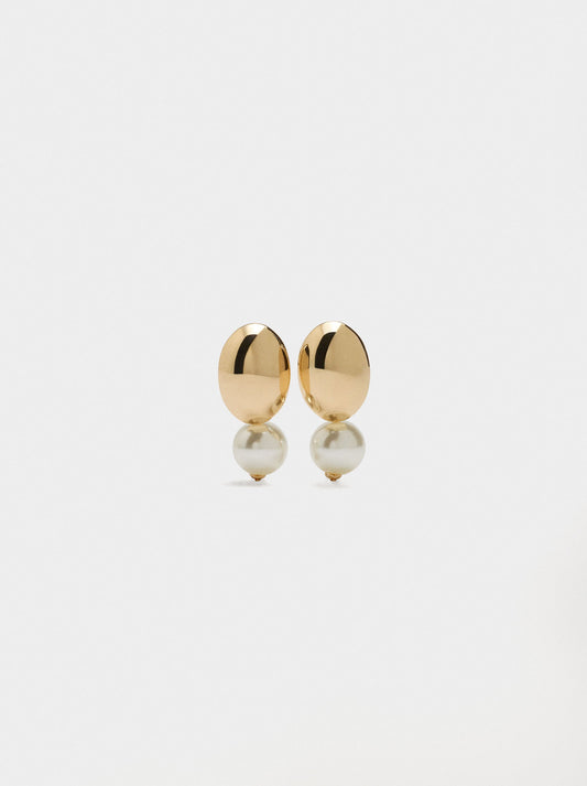 Oval Earrings With Pearl