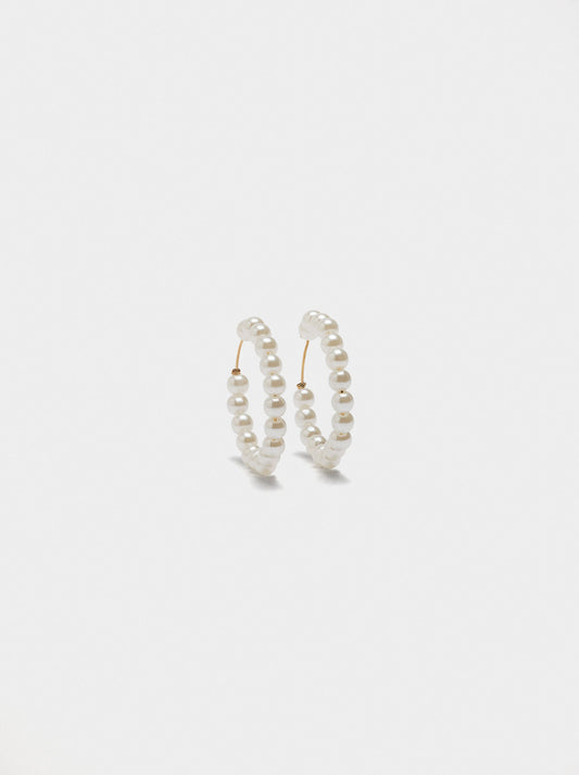 Hoop Earrings With Pearls