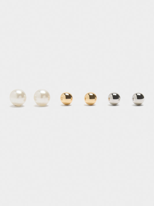 Bicolor Sphere Earrings With Pearls