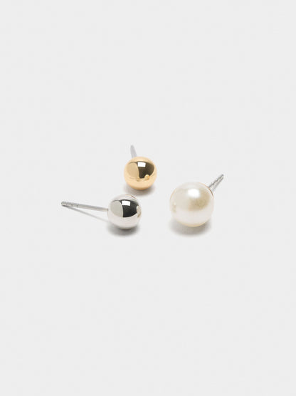 Bicolor Sphere Earrings With Pearls