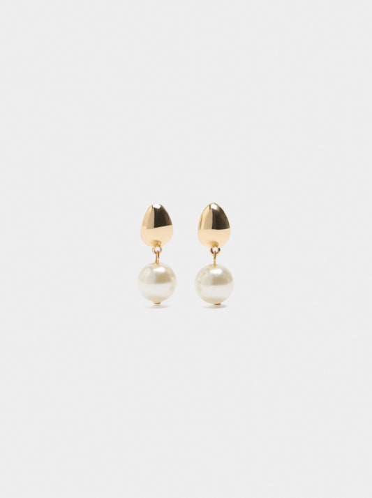 Oval Earrings With Pearl