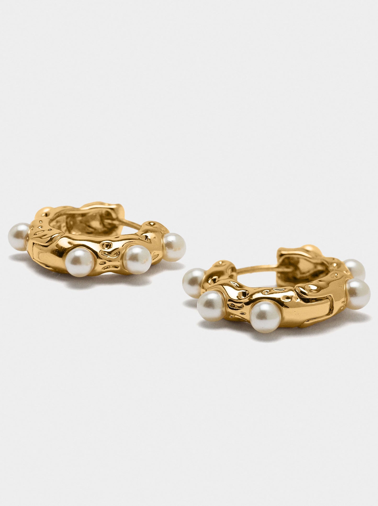 Irregular Hoop Earrings With Pearls