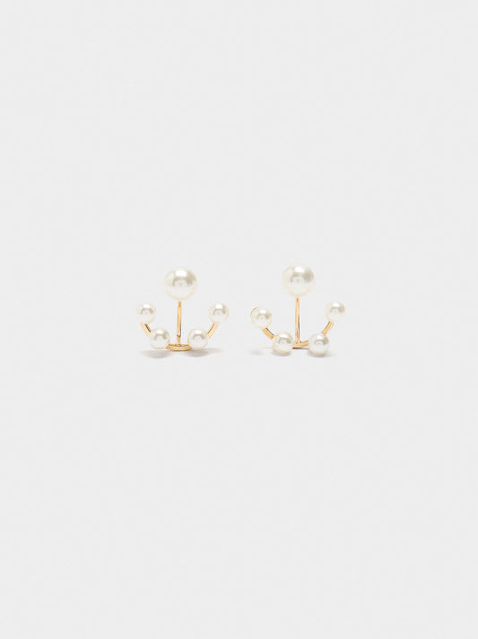Earjacket Earrings With Pearls