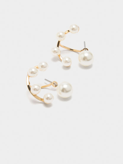 Earjacket Earrings With Pearls