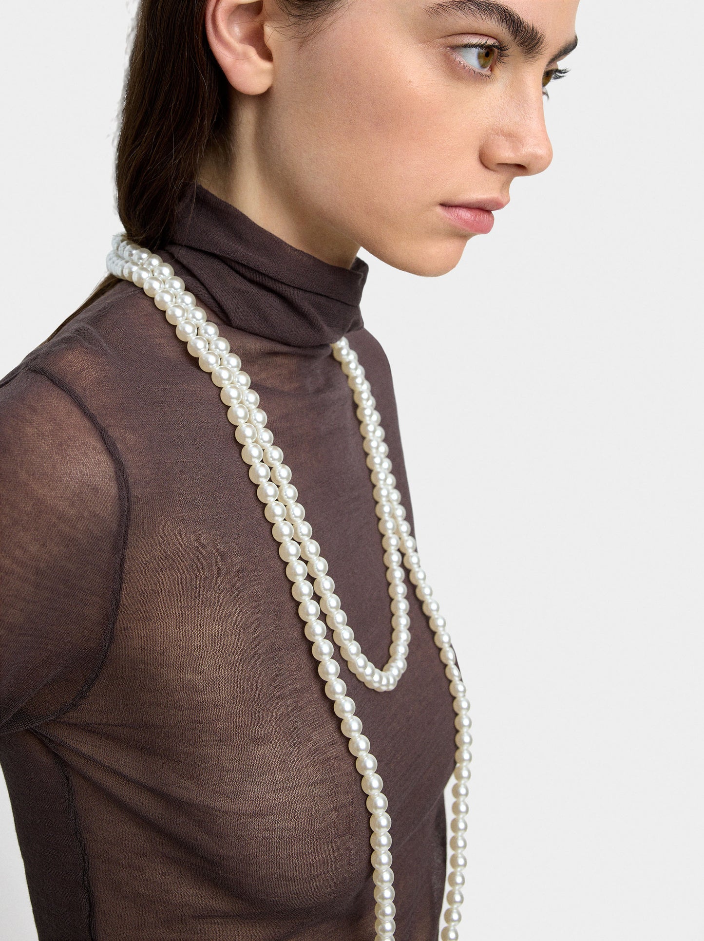 Necklace With Two Strands Of Pearls