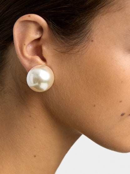 Half-Sphere Pearl Earrings