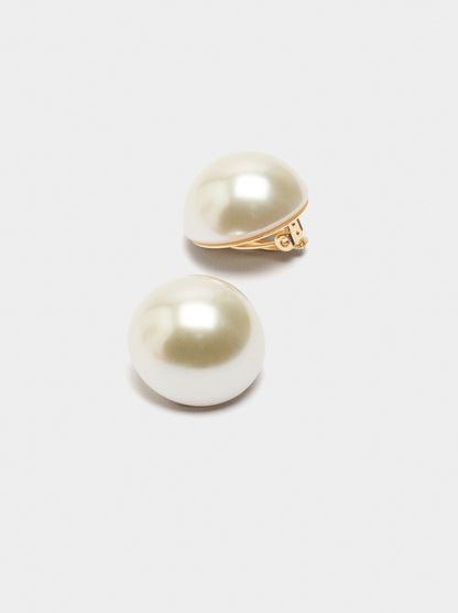 Half-Sphere Pearl Earrings