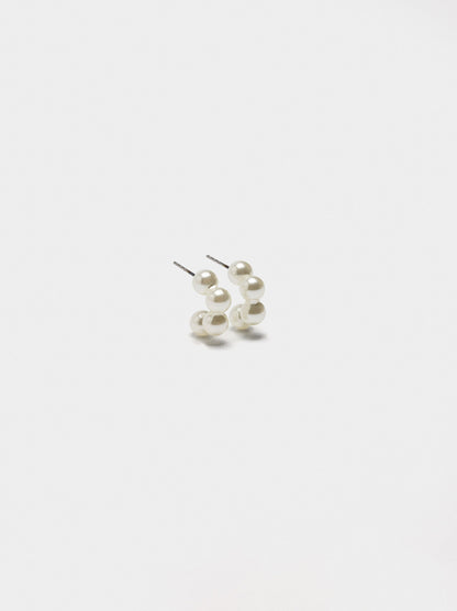 Open Hoop Earrings With Pearls