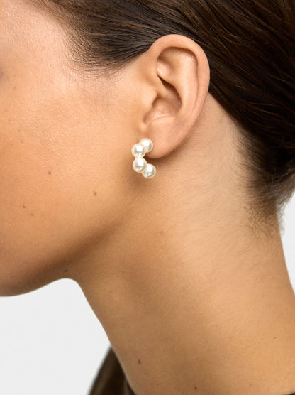 Open Hoop Earrings With Pearls