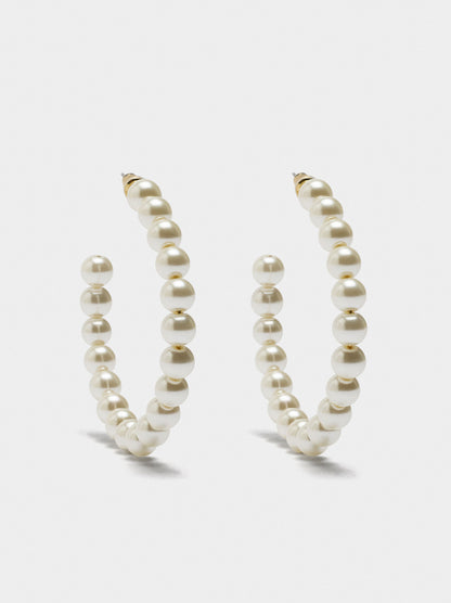 Open Hoop Earrings With Pearls